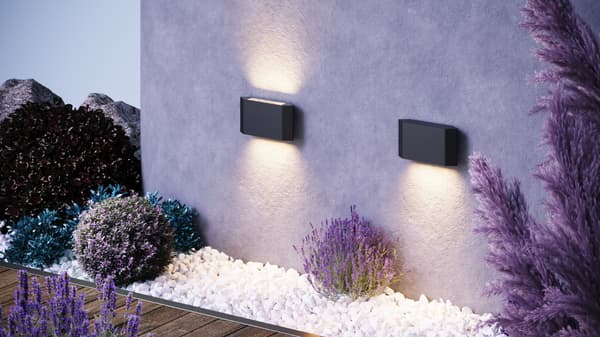 Utomhusvägglampa grafit inbyggd LED 5W Pull Maytoni