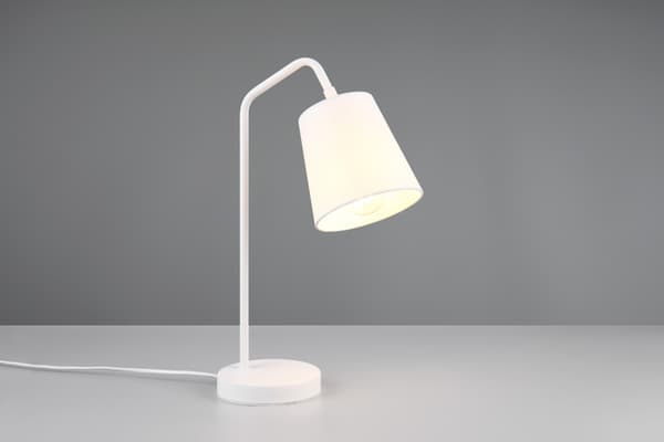 Bordlampe hvid med skærm E27 Buddy RL