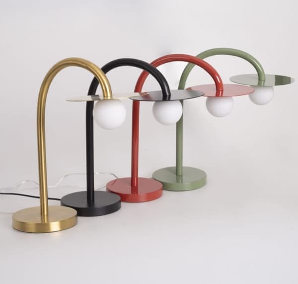 Bordlampe moderne sort glas hvid kugle rund skærm LED 2W ENIGMA Maxlight