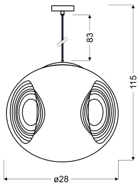 Candellux CLUB 31-51226 sort pendel