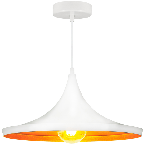 Pendellampe hvid-guld E27 MODERN 306753 Polux