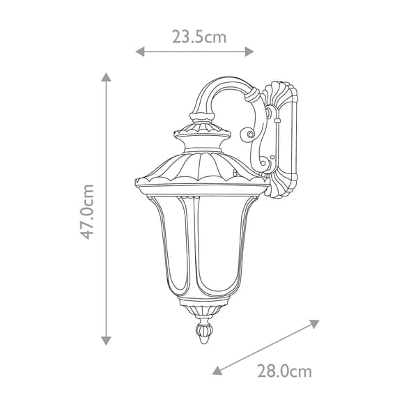 Vägglampa svart klassisk utomhus E27 60W Chicago Elstead