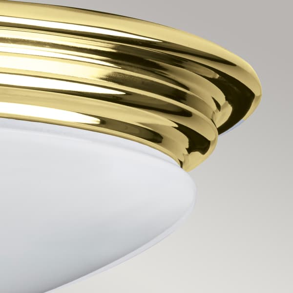 Rund badeværelsesloftlampe 35,6 cm 1xGX53 5,7W poleret messing Brompton Elstead