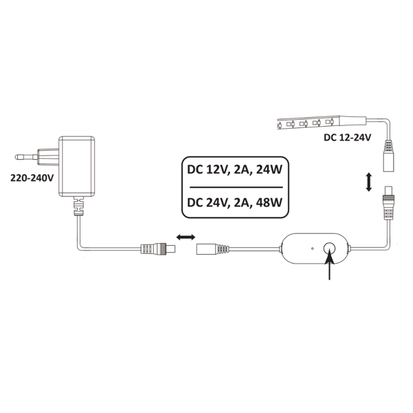 Tuya mini controller til hvide 2-bens LED-strips 12-24V 320292 Polux