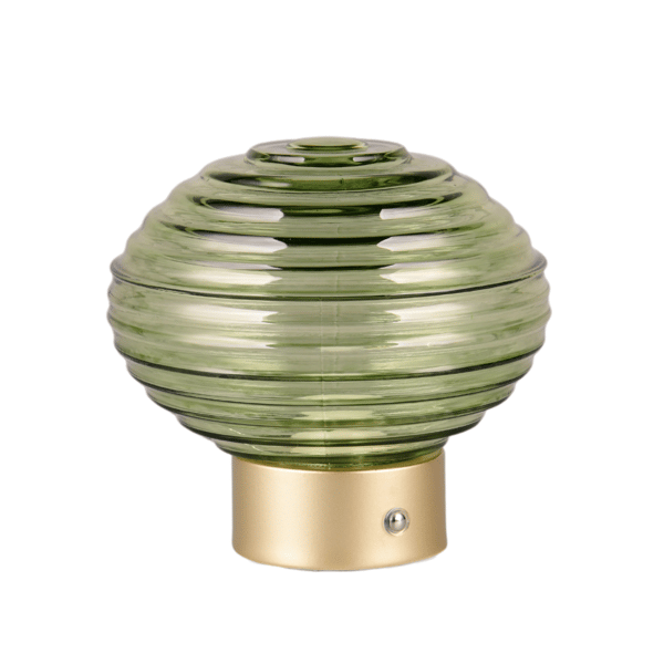 Bordlampe glas grøn messing USB indbygget LED Earl RL