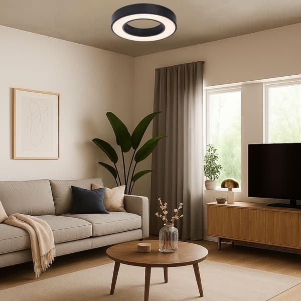 Moderne sort LED-loftlampe 24W Cirano Rabalux