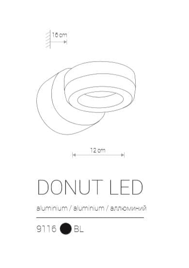 Ulkoseinävalaisin Nowodvorski DONUT I LED 9116 9116