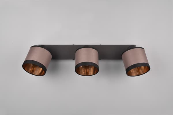 DAVOS loftlampe med tre spots sort 3xE14 10W RL