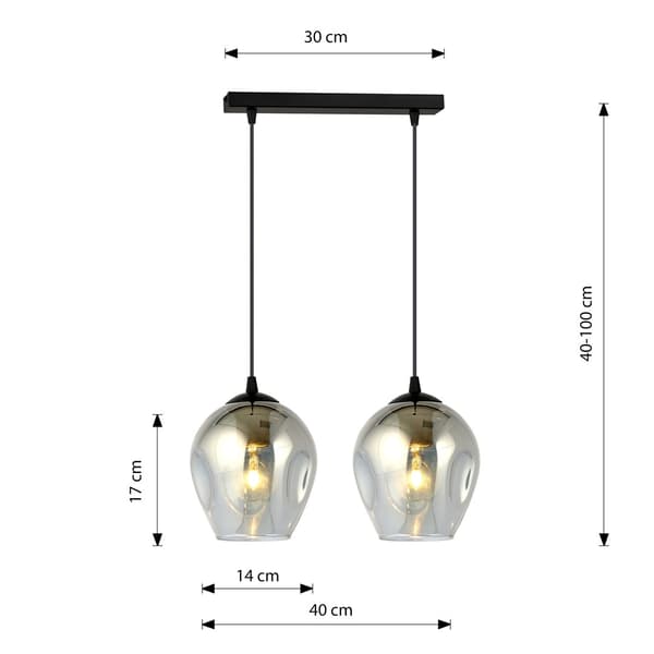 PENDEL Emibig 2xE27 40W ISTAR 2 BL/GRAFIT 680/2
