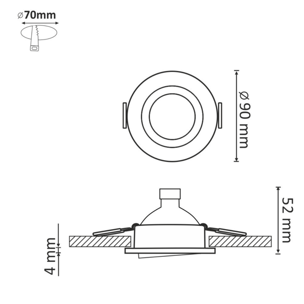 LED-ramar runda nickel 3-pack OLIN 306203 Polux