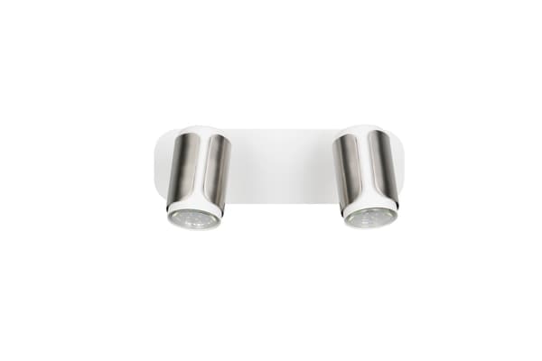 Modern takspotlight silver rektangulär dubbla dekorativa rör 2xGU10 10W GILLAN Trio