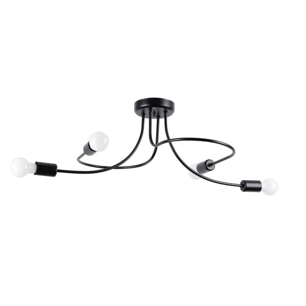 Industriel loftlampe fire-punkts sort LEVAR 4xE27 15W SL.1455 Sollux Lighting