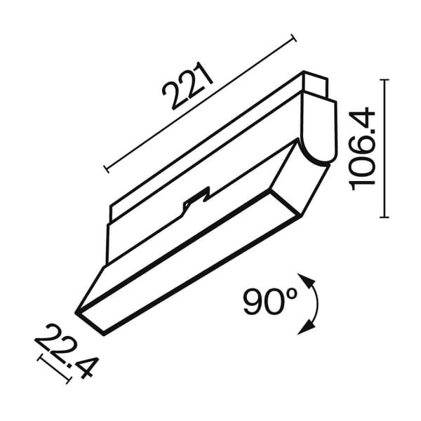 Sort justerbar LED-skinnespot 12W BASIS ROT Maytoni Technical