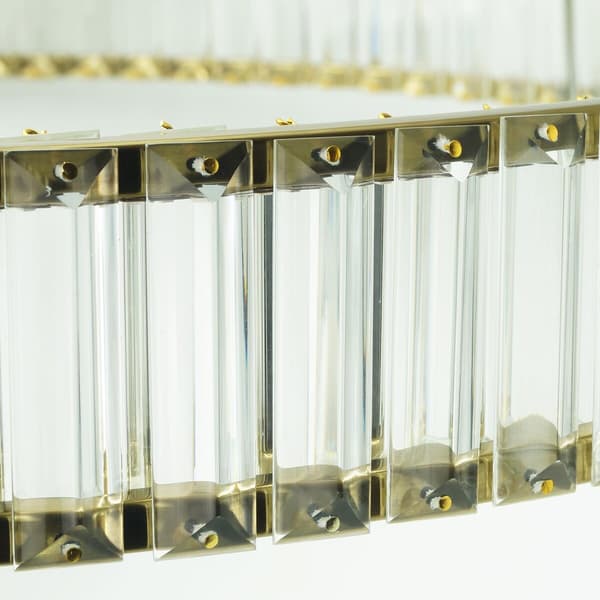 Glamour guld ring pendellampe krystaller LED 32W Aurora IdeaLed