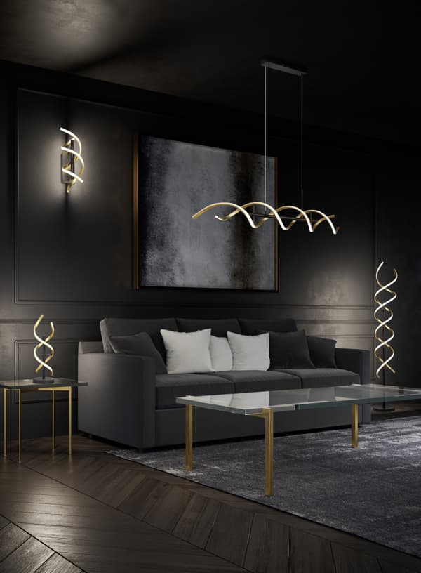 LED gulvlampe SEQUENCE guld Trio 441810208