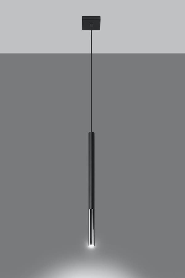 MOZAICA 1 pendellampe sort/krom Sollux Lighting SL.0885