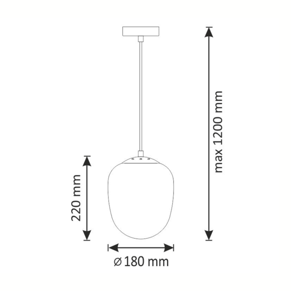 Røgfarvet pendellampe E27 LORA 314284 Polux