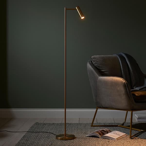 Moderne læselampe i messing med bevægelig LED-spot 4W DEDICATED READER Endon