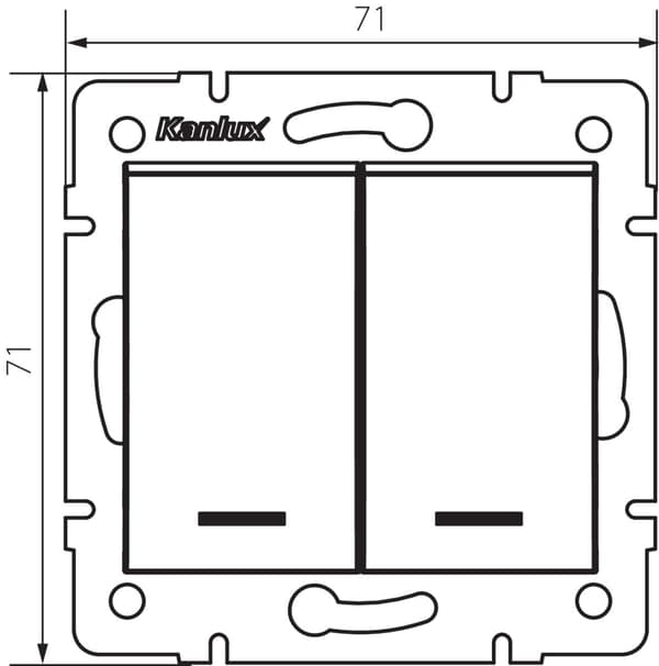 Kanlux 33623 LOGI dobbelt afbryder med LED, mat sort