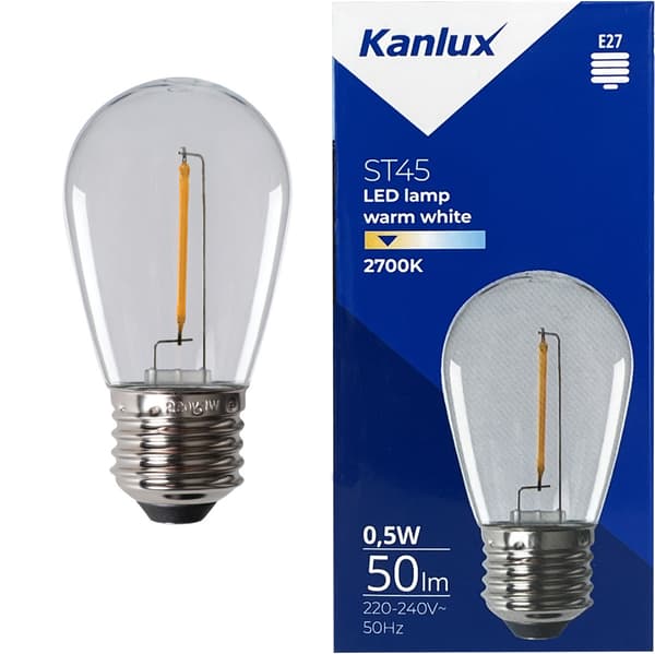 Kanlux LED E27 0,5W lämmin lamppu 26045