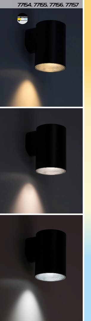Udendørs væglampe moderne sort rund Ø7,5cm rør 11 cm variabel farve LED 9W IP65 URFA Rabalux