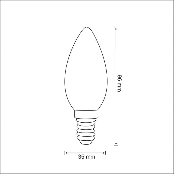 LED-filamenttilamppu C35 E14 400lm Platinum 305107 Polux