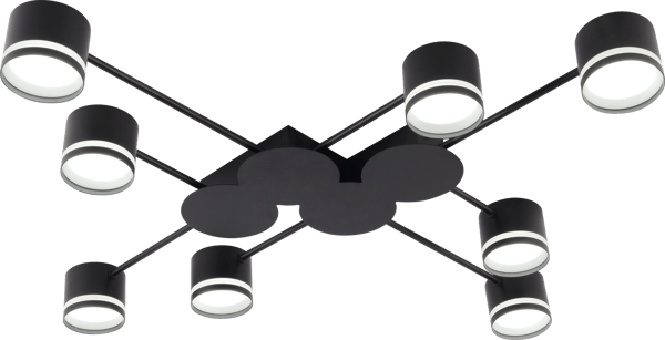 Minimalistisk sort loftlampe Sticki 8xGX53 15W Vargo