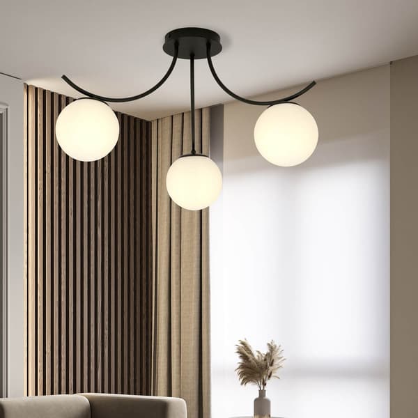 Emibig loftlampe 3xE14 40W BOSTON 3 SORT/OPAL 1109/3