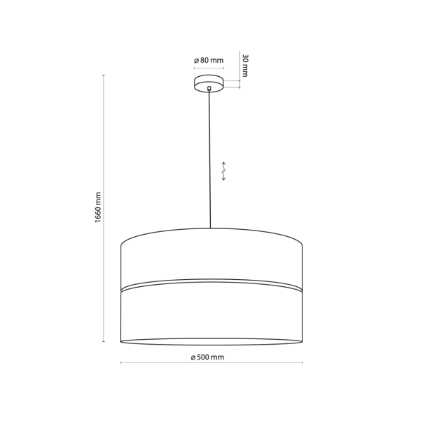 TK-Lighting 4798 sort træ pendel til bord