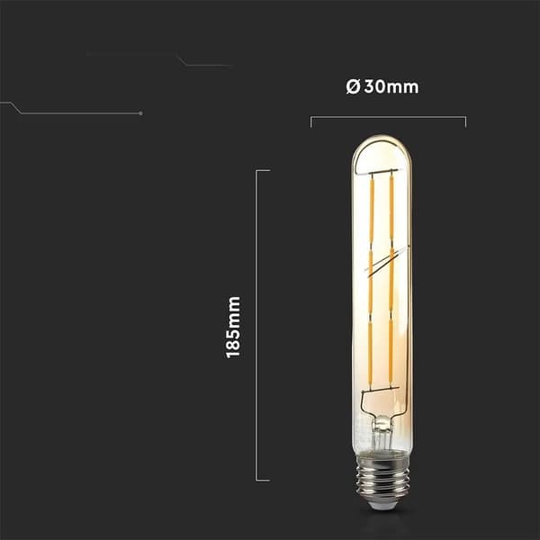 LED FILAMENT E27 6W ravfarvet varm V-TAC