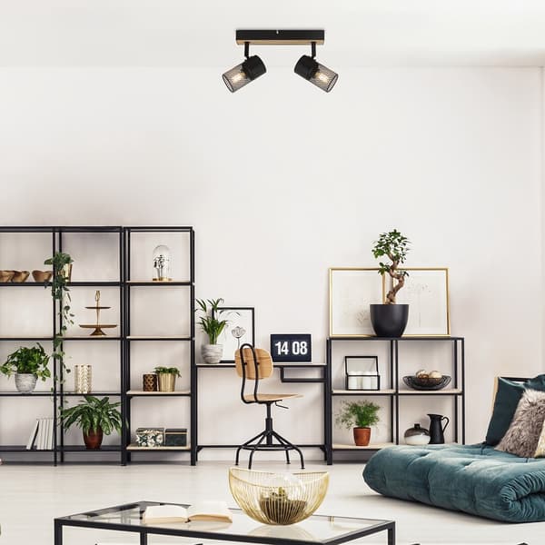 Loftspot eg / sort E14 2x40W Metta 71152 Rabalux