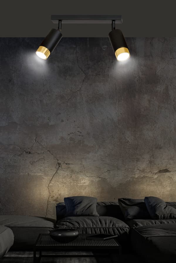 LOFTLAMPE Emibig 2xGU10 30W HIRO 2 BL/GOLD 965/2
