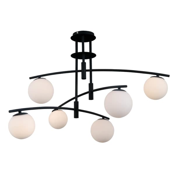 Italux Senai LED moderne sort lysekrone PND-31322-6A-SB