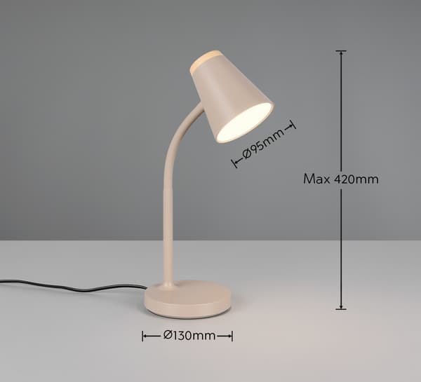 Moderne beige bordlampe fleksibel arm LED-kontakt 4.5W PONGO RL