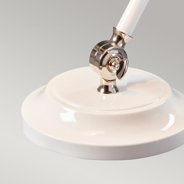 Retro bordlampe Provence hvid med poleret nikkel Elstead