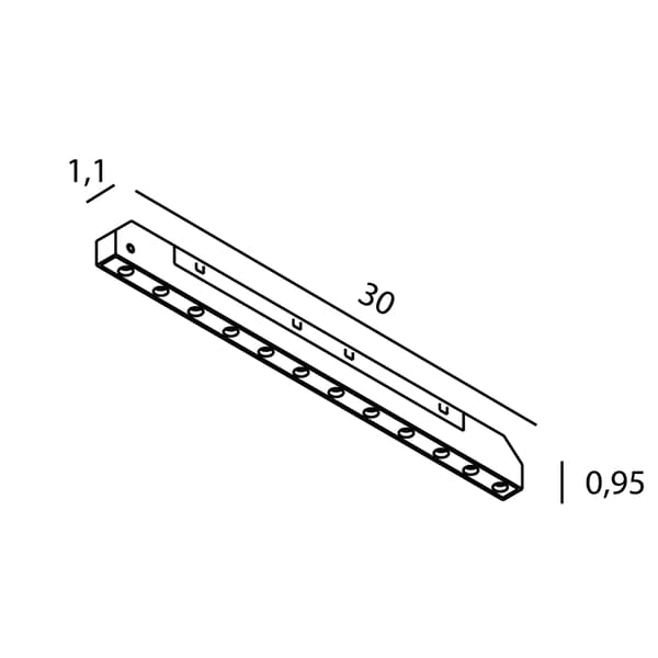 1-faset lineær skinnespot flad sort LED 12W 3000K ON-OFF- MICRO11 Maxlight