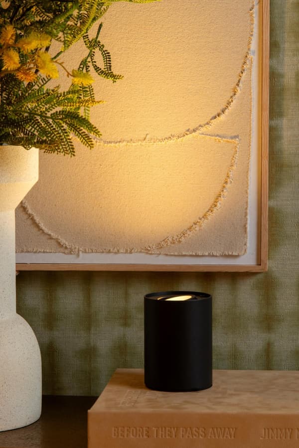 Bordlampe rør sort moderne GU10 Tube Lucide