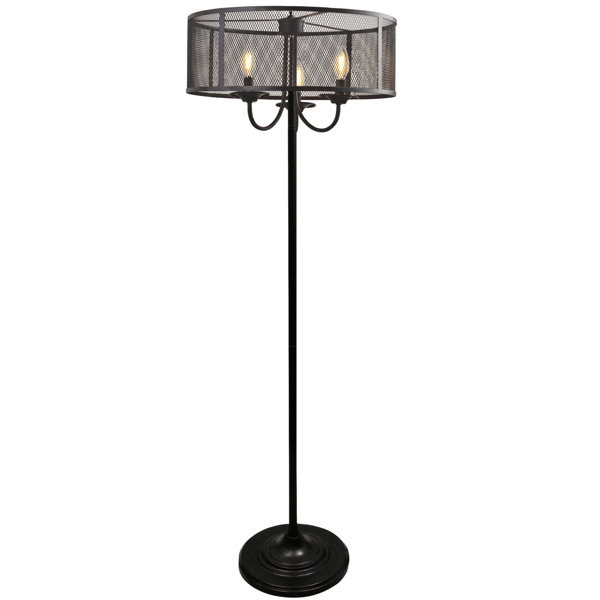 Sort gulvlampe E14x3 SOHO 310880 Polux