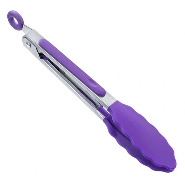 Mini silikone tang, lilla, 18 cm, sæt med 1