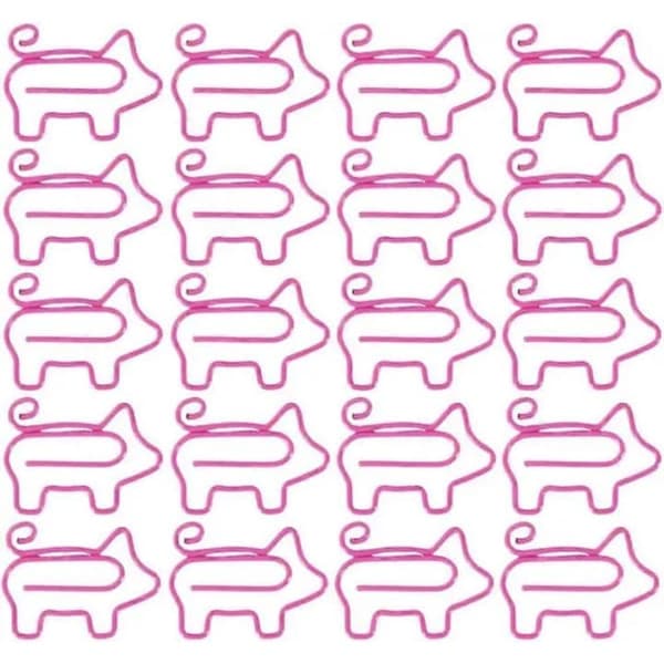 Papirclips, 500 stk., lyserød, gris, 2 cm