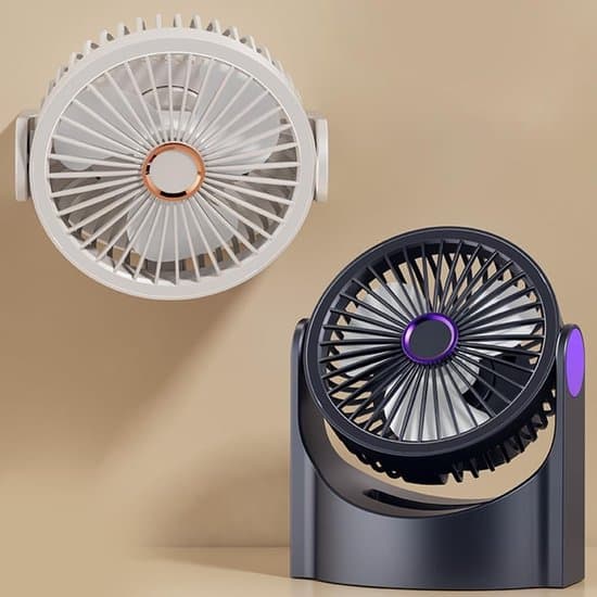Bærbar ventilator - Justerbar - Med lys - Til indendørs og udendørs brug