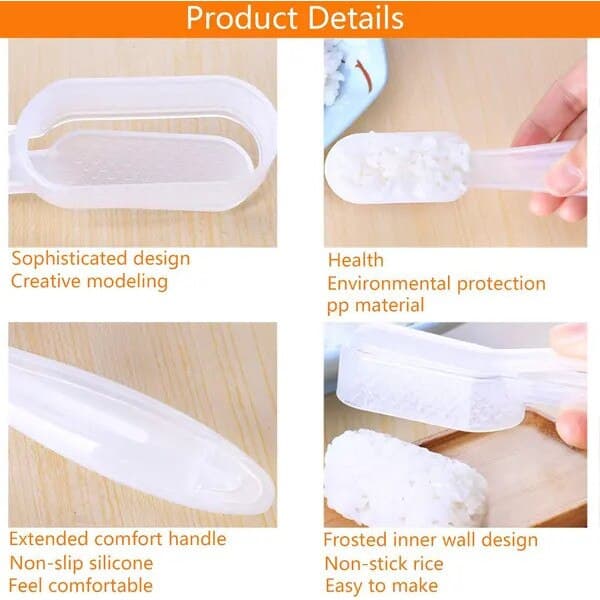 Set med 2 sushiformar, vit plast, 1,7x2,8x5,8x16cm