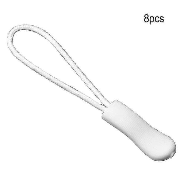 8 stykker til lynlåstrækker reb-fikser multifunktionel erstatning hvid