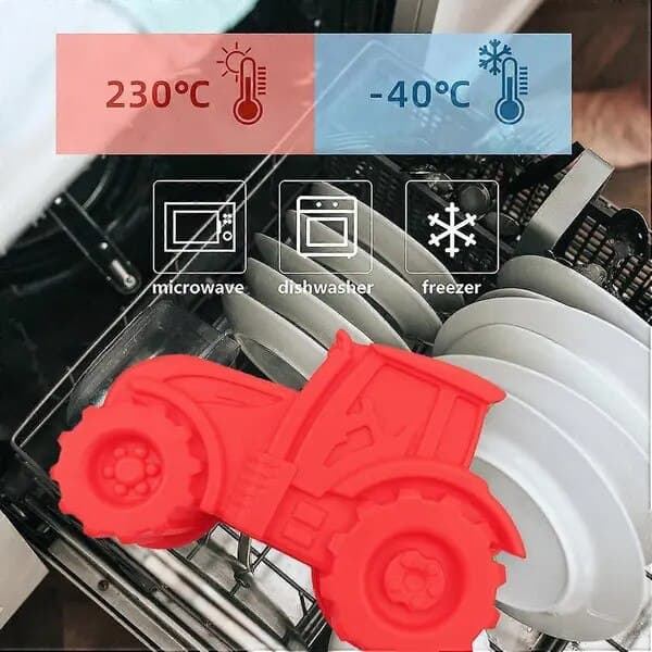 3D traktor bageform, temperaturbestandig silikone, 23x12x5cm