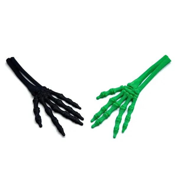 3D-printad plastskeletthandprydnad, svart, mönster