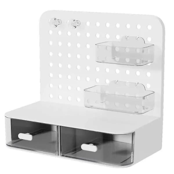 Kontorsförvaringslåda, perforerad organizer, vit, 1x