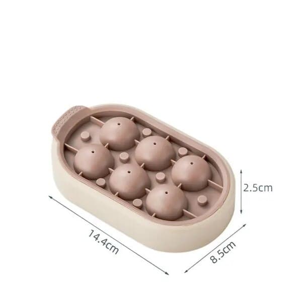 Set med 2 runda isbitsformar, silikon, gulgrön kaffe, 14,4x8,5x2,5cm