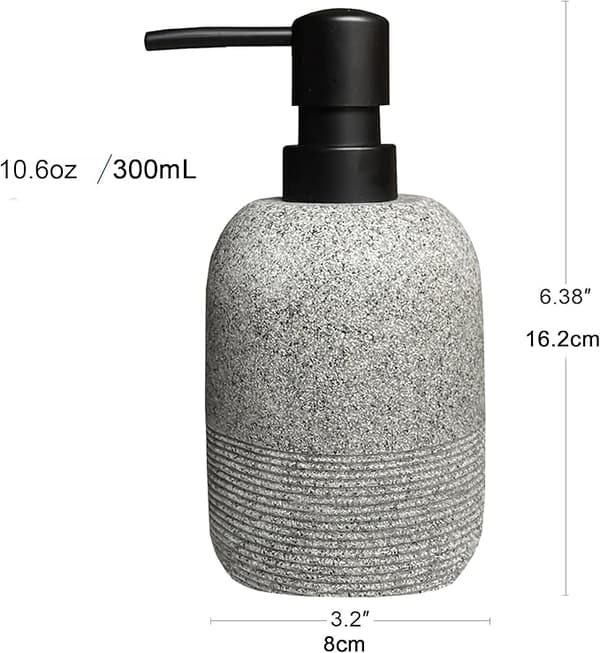 Grå sæbedispenser – håndsæbedispenser til badeværelsesbordplader, køkkensæbedispenser