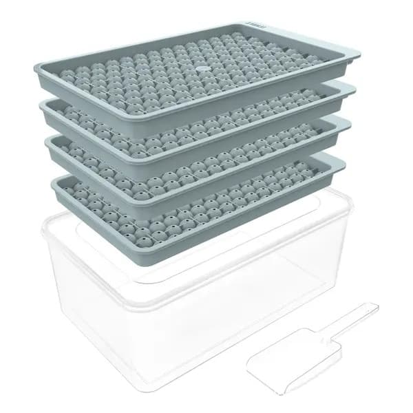 Miniisbitsformset, 159 platser, himmelsblå, 104x4cm, med låda och spatel