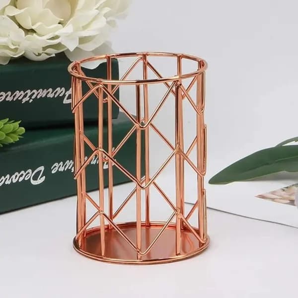 Bordsställ, metall, elegant, roséguld, 10x10x12cm